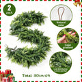 2PCS 6FT Real Touch Evergreen Garland, Artificial Cedar Greenery for Cozy Christmas Mantel, Table, Entryway & Indoor Decor